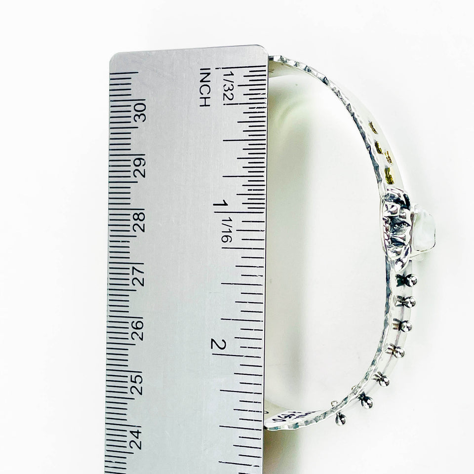 Sterling Silver Lotus Pearl Bracelet