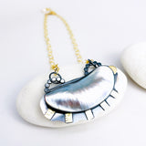 Sterling Silver Mabe Blister Pearl Necklace – Moonlit Origin