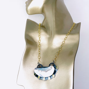 Sterling Silver Mabe Blister Pearl Necklace – Moonlit Origin