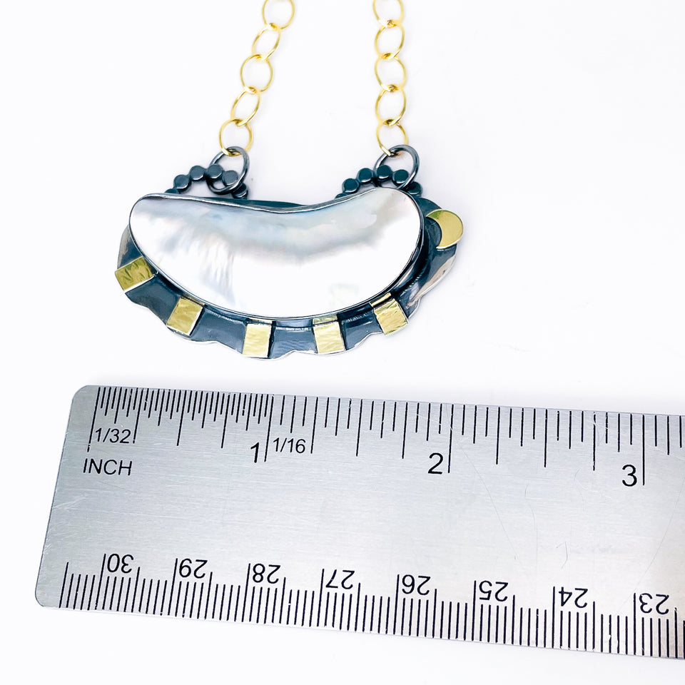 Sterling Silver Mabe Blister Pearl Necklace – Moonlit Origin