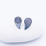 Sterling Silver Rain Drop Post Earrings - Rose Quartz Earrings