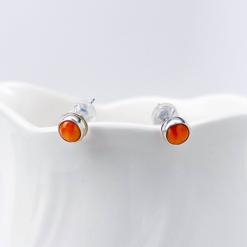 Petite Sterling Silver Stud Earrings With Stones