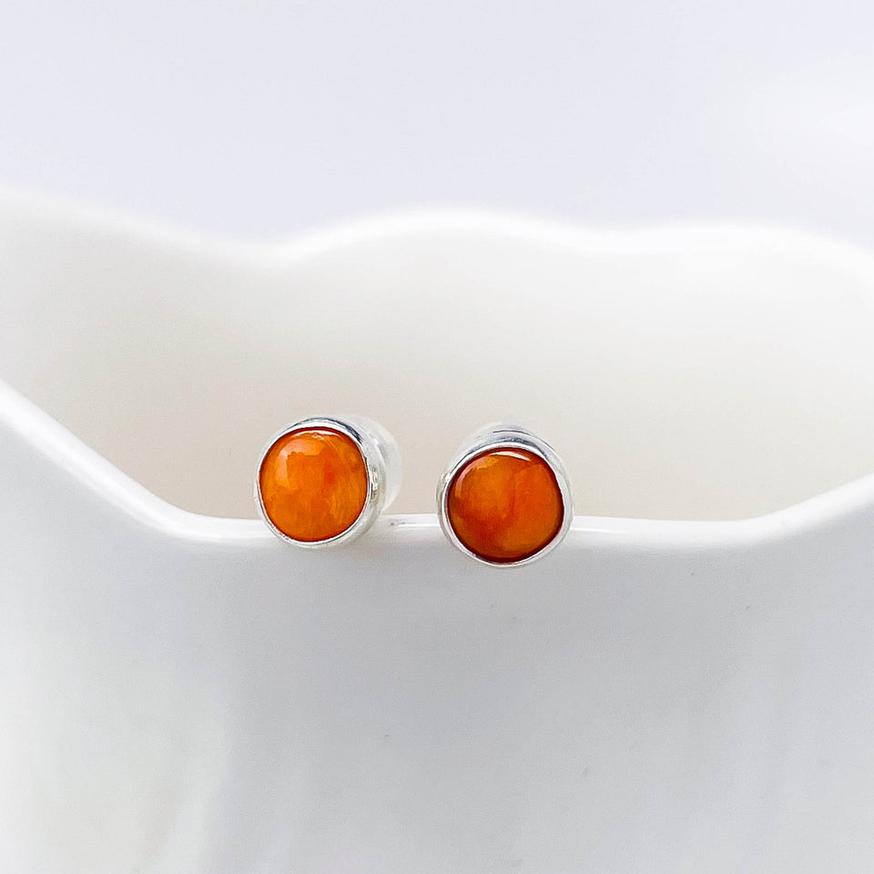 Petite Sterling Silver Stud Earrings With Stones