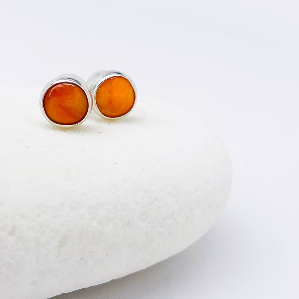 Petite Sterling Silver Stud Earrings With Stones