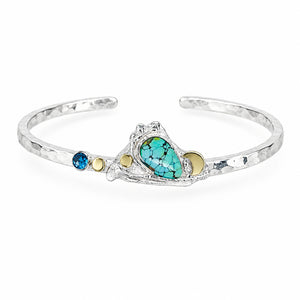 Sterling Silver Turquoise Blue Topaz Bracelet