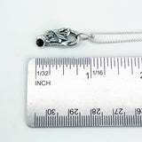 Sterling Silver Leaf and Twig Black Spinel Necklace