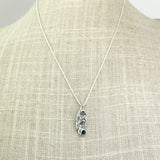 Sterling Silver Leaf and Twig Black Spinel Necklace