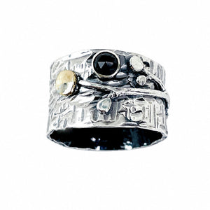 Sterling Silver Wide Band Ring Size 8 to 8 1/2