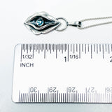 Sterling Silver Necklace - Birth Flower Pendant with Blue Topaz
