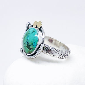 Sterling Silver Turquoise Ring - Turquoise Western Ring Size 7