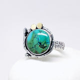 Sterling Silver Turquoise Ring - Turquoise Western Ring Size 7