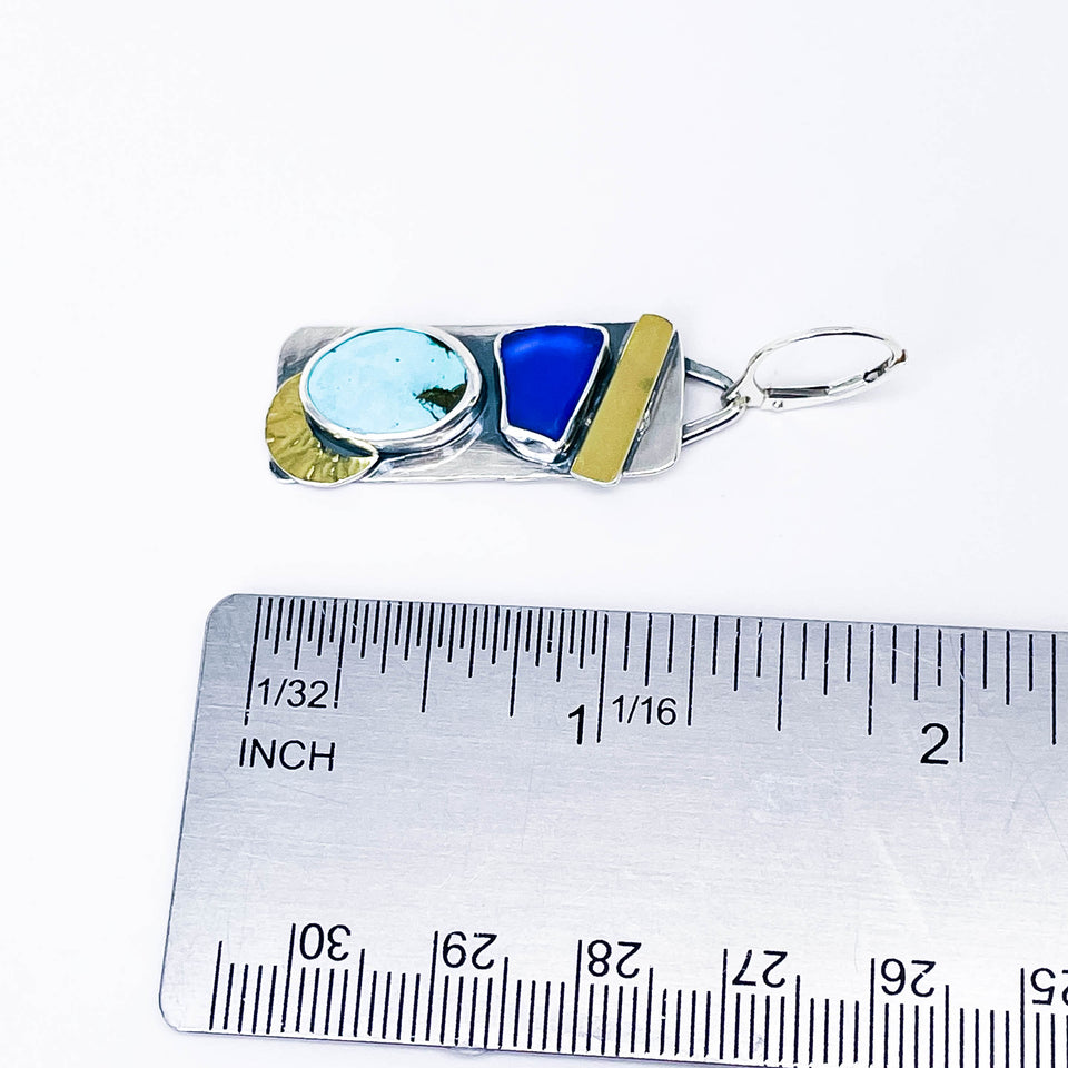 Wabi Sabi Earrings Turquoise Sea Glass