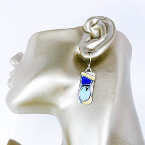 Wabi Sabi Earrings Turquoise Sea Glass