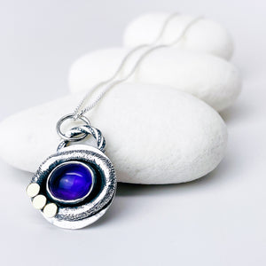 Sterling Silver Amethyst Necklace - Strength Talisman