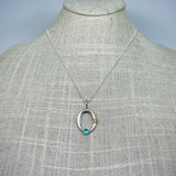 Sterling Silver Green Onyx and Gold Necklace - Ophelia Collection