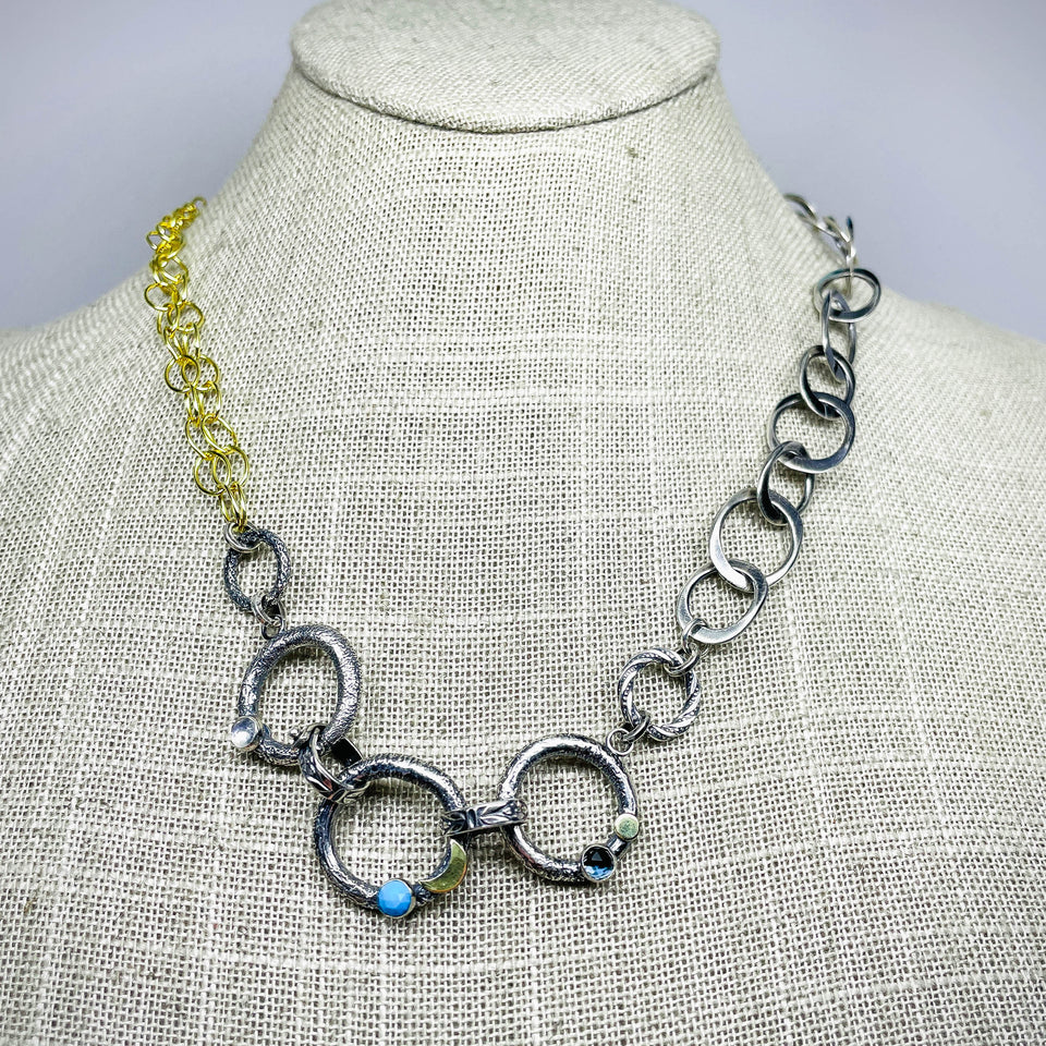 Multi Stone Multi Link Necklace - Keeper Of Ancient Wisdom Talisman