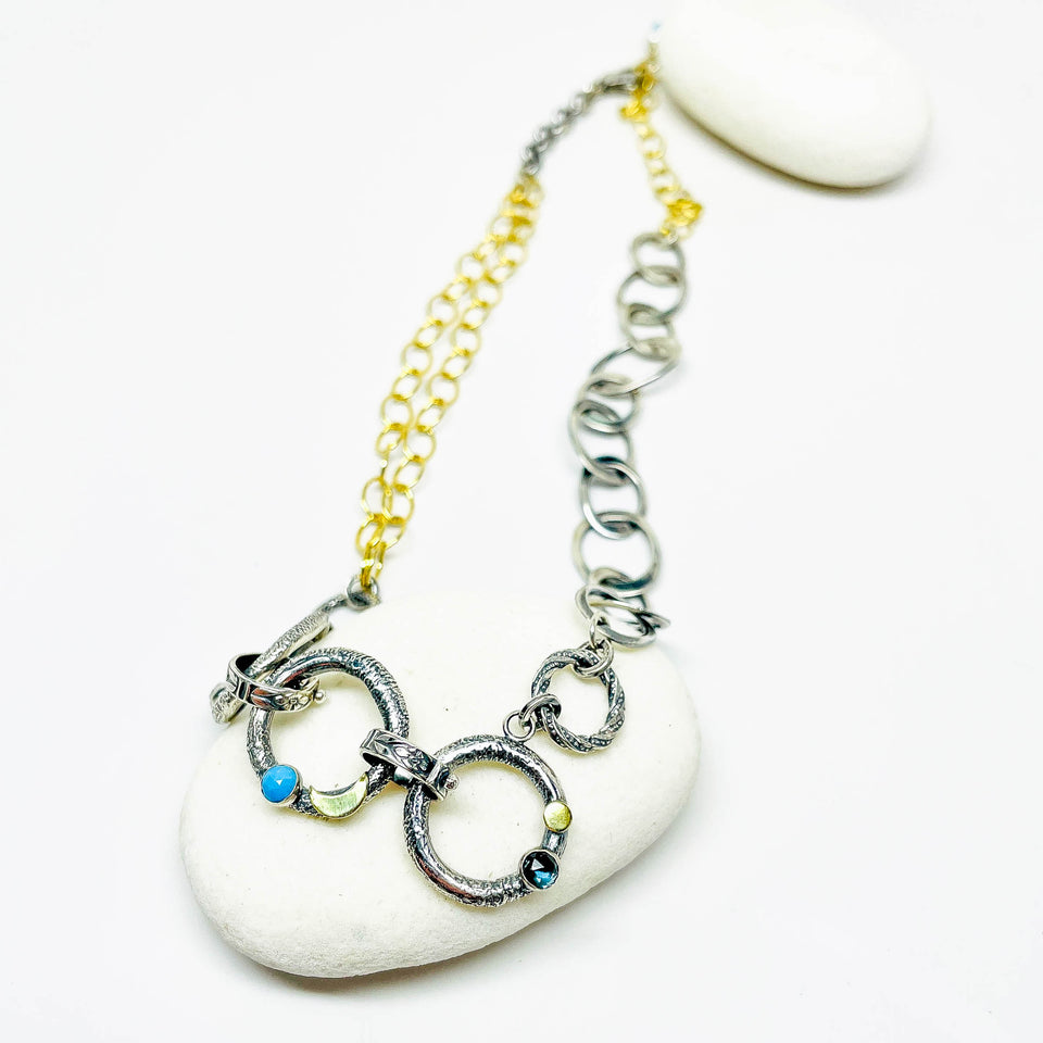 Multi Stone Multi Link Necklace - Keeper Of Ancient Wisdom Talisman