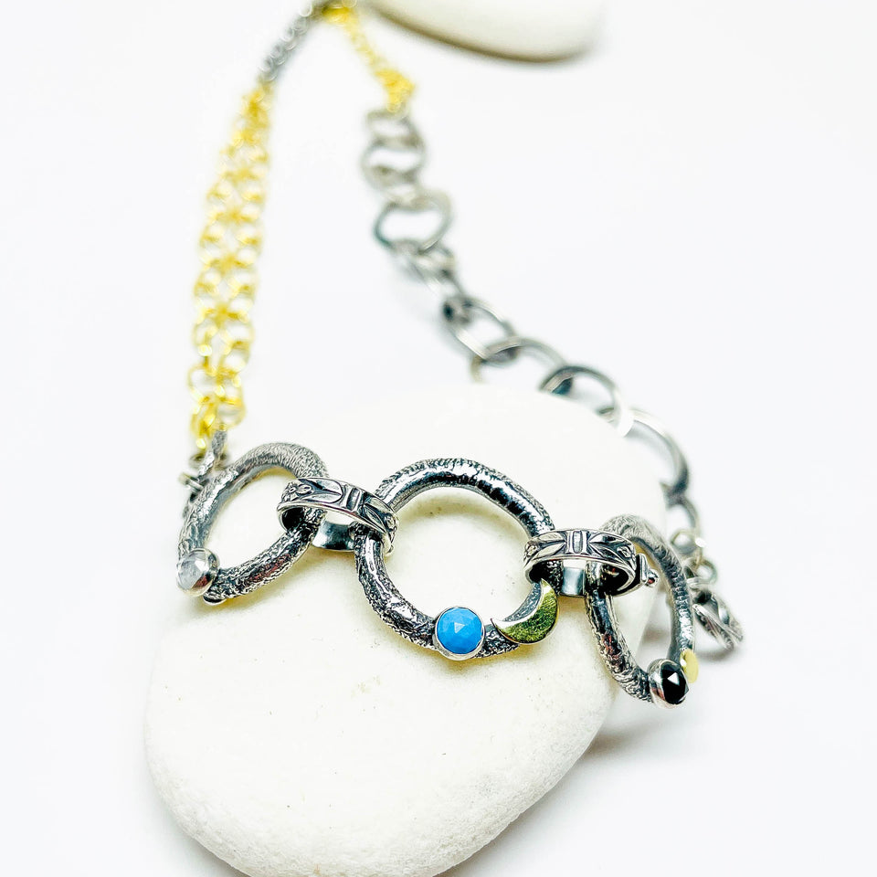 Multi Stone Multi Link Necklace - Keeper Of Ancient Wisdom Talisman