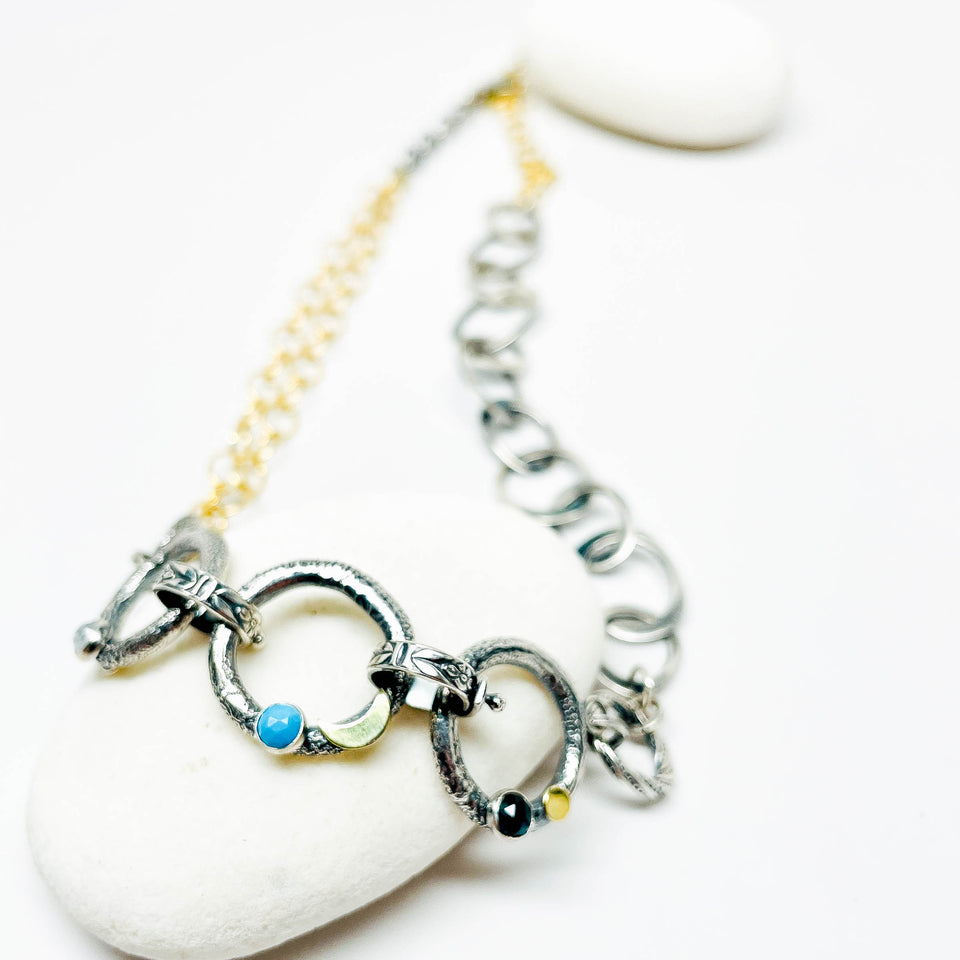 Multi Stone Multi Link Necklace - Keeper Of Ancient Wisdom Talisman