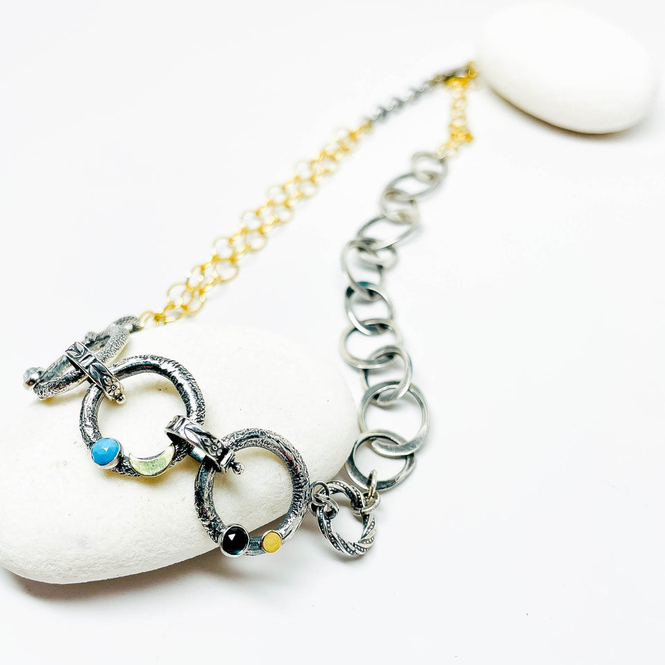 Multi Stone Multi Link Necklace - Keeper Of Ancient Wisdom Talisman