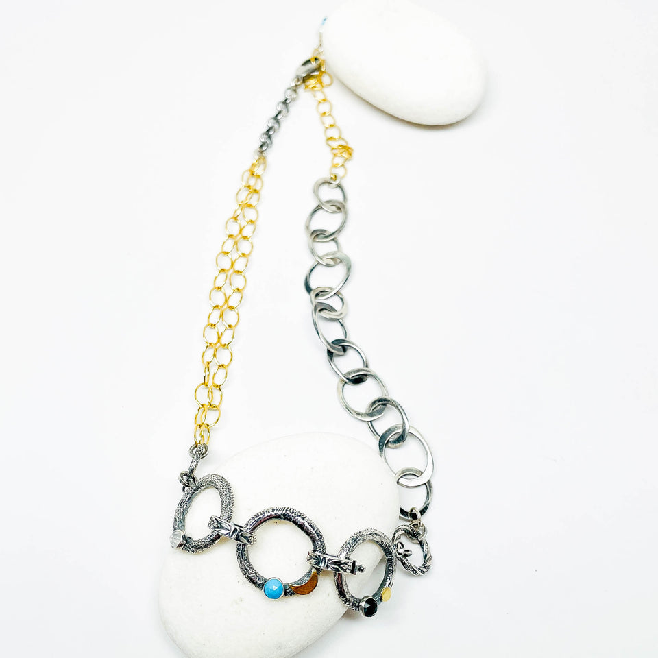 Multi Stone Multi Link Necklace - Keeper Of Ancient Wisdom Talisman