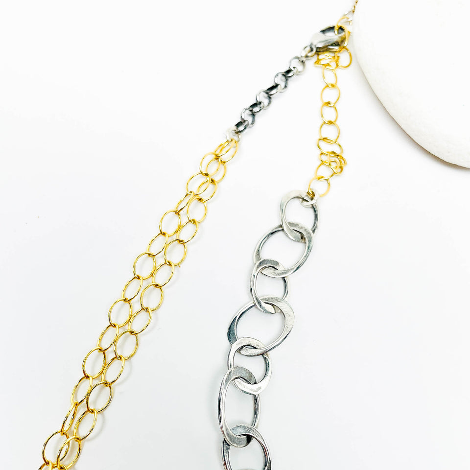 Multi Stone Multi Link Necklace - Keeper Of Ancient Wisdom Talisman