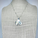 Blue Topaz Sterling Silver Ginkgo Pendant Necklace - Clarity Talisman