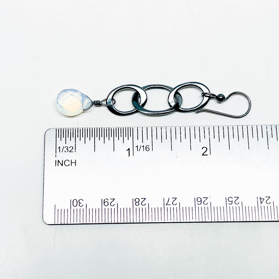 Sterling Silver Opalite Link Earrings