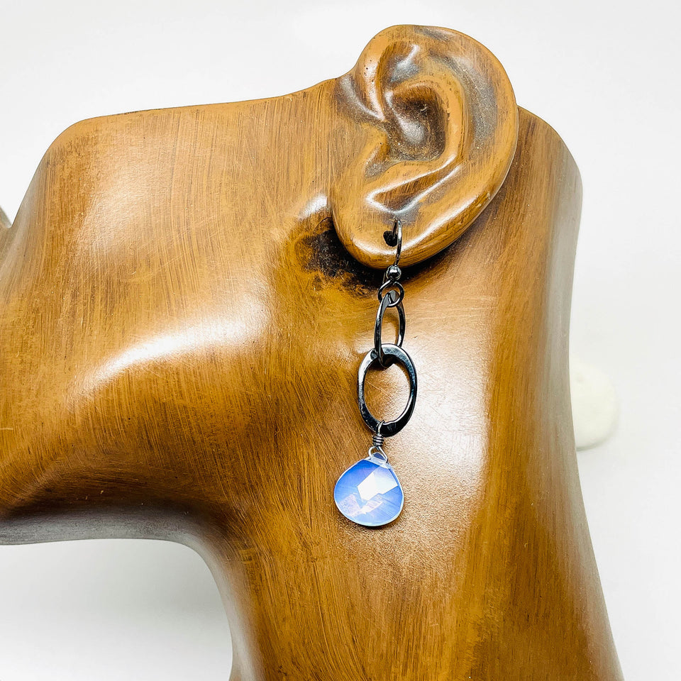 Sterling Silver Opalite Link Earrings