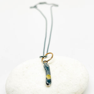 Recycled Sterling Pendant Nugget Necklace