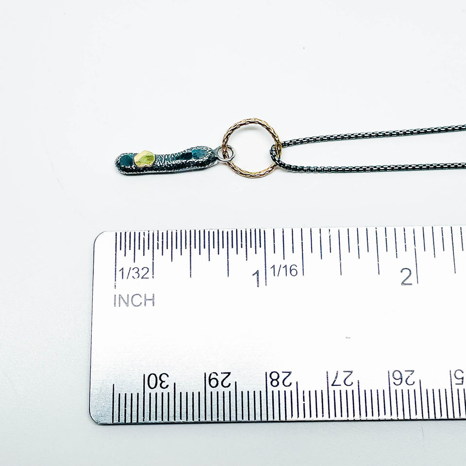 Recycled Sterling Pendant Nugget Necklace