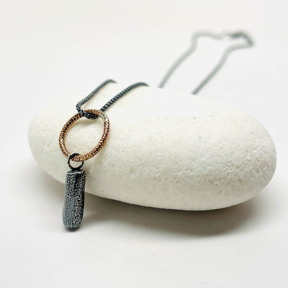 Recycled Sterling Pendant Nugget Necklace