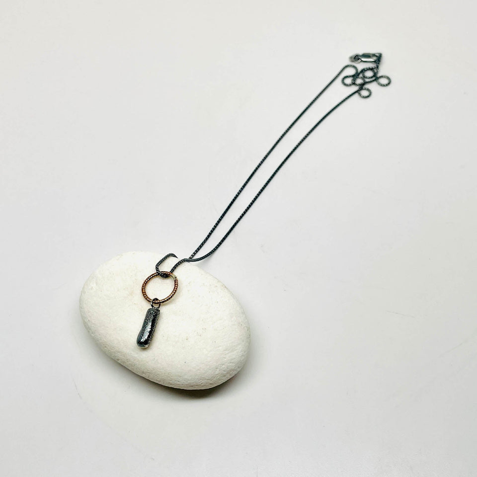 Recycled Sterling Pendant Nugget Necklace