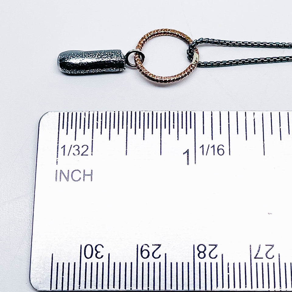 Recycled Sterling Pendant Nugget Necklace