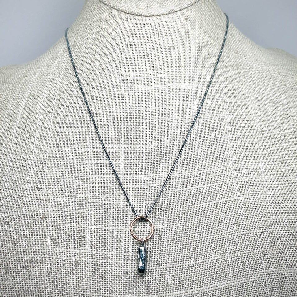 Recycled Sterling Pendant Nugget Necklace