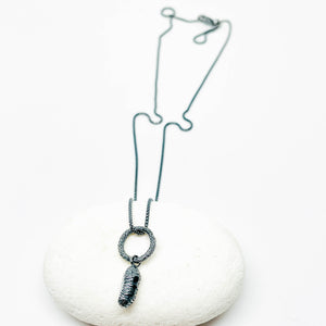 Recycled Sterling Pendant Nugget Necklace