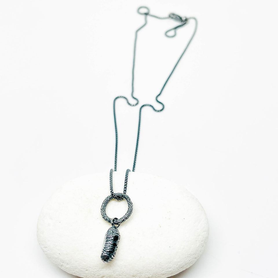 Recycled Sterling Pendant Nugget Necklace