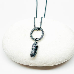 Recycled Sterling Pendant Nugget Necklace