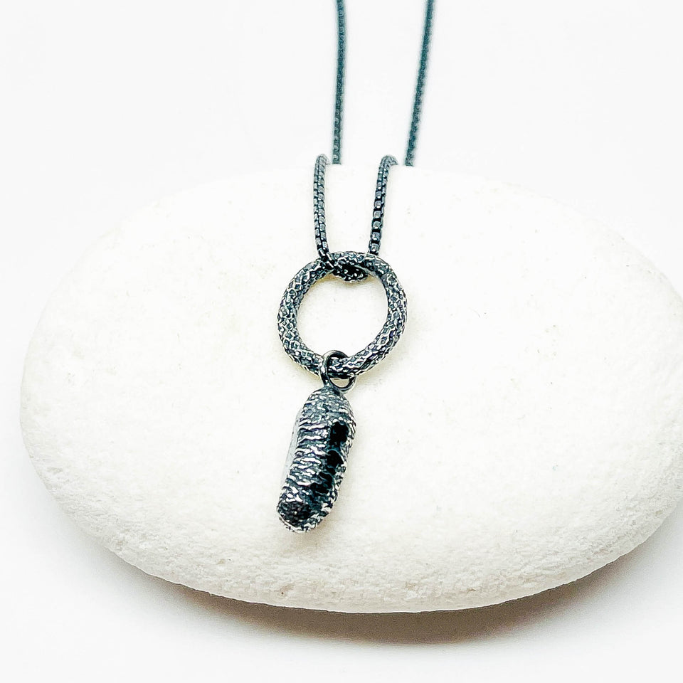 Recycled Sterling Pendant Nugget Necklace