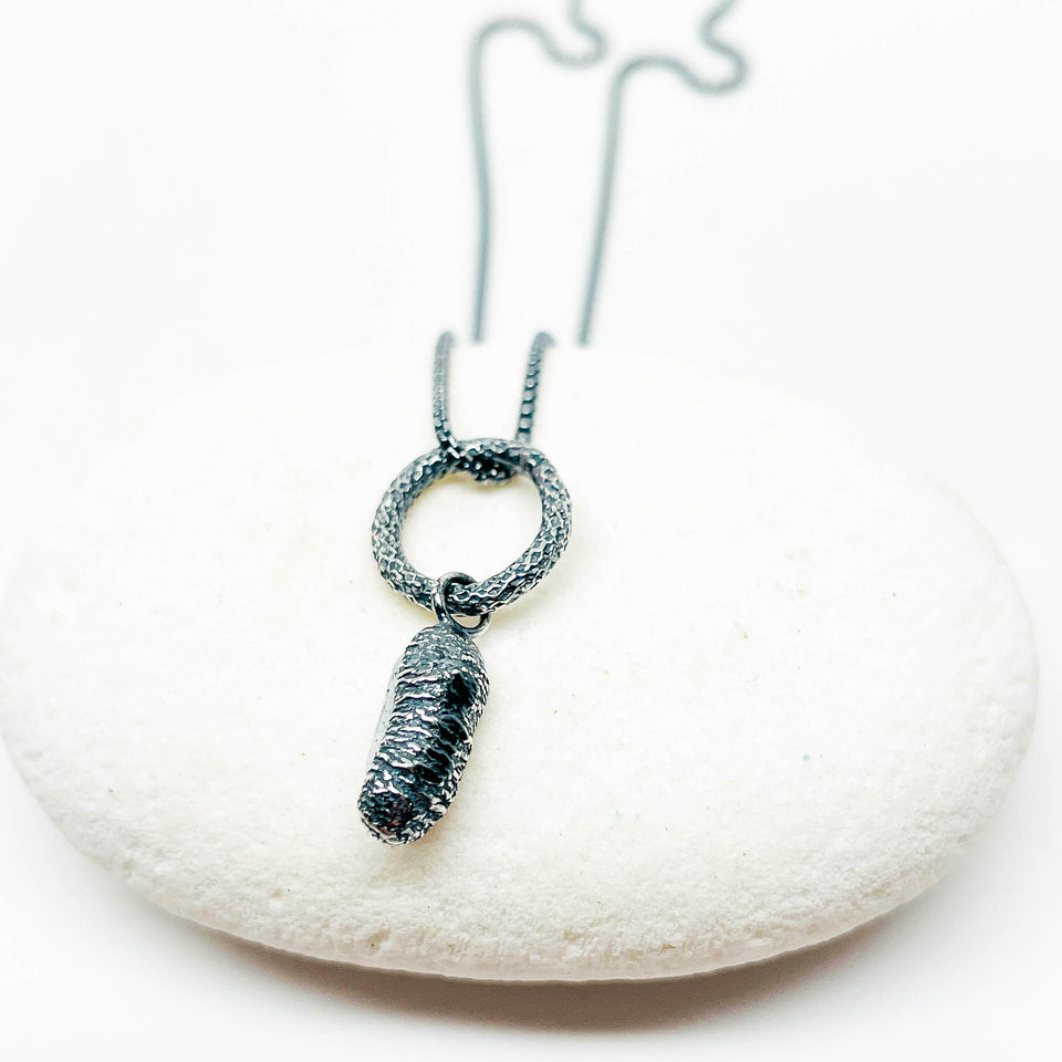 Recycled Sterling Pendant Nugget Necklace