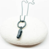 Recycled Sterling Pendant Nugget Necklace