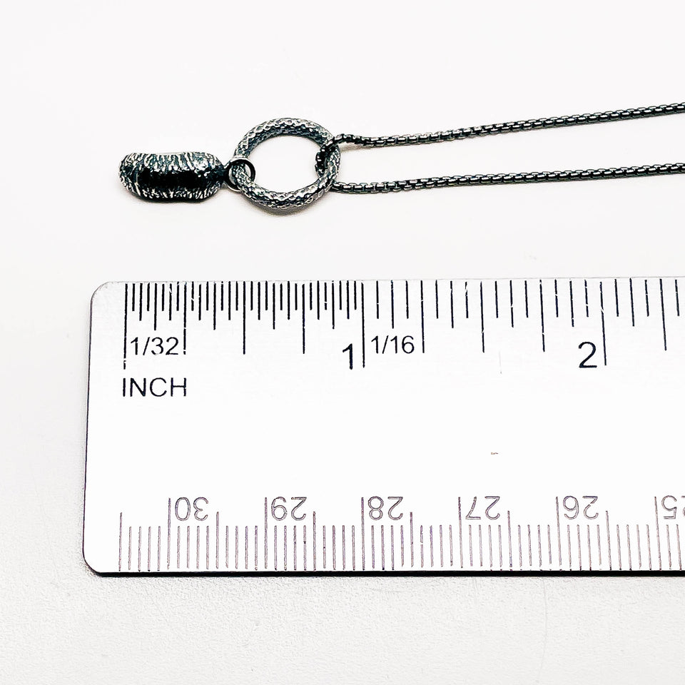 Recycled Sterling Pendant Nugget Necklace