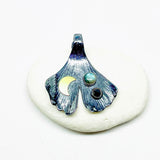 Gunmetal Ginkgo Pendant Necklace - Inner Power Talisman