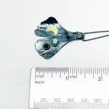 Gunmetal Ginkgo Pendant Necklace - Inner Power Talisman
