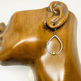 Gunmetal Ginkgo Petal Earrings with Citrine