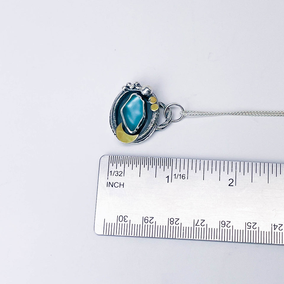 Sterling Silver Sea Glass Pendant Necklace - Ocean's Grace Talisman