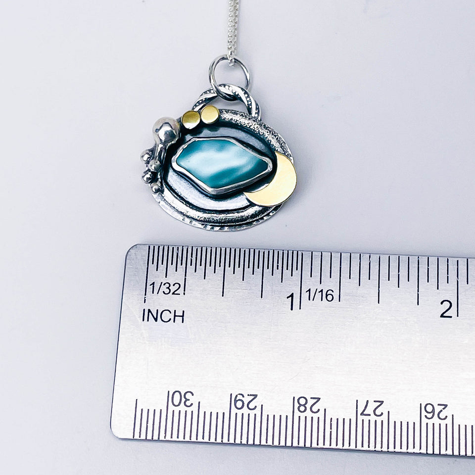 Sterling Silver Sea Glass Pendant Necklace - Ocean's Grace Talisman