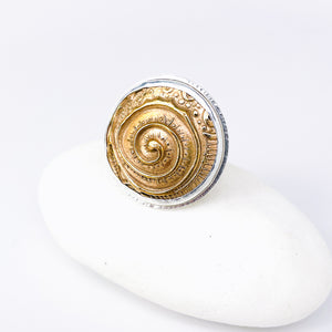 Sterling Silver Bronze Swirl Ring (Adj. Size) Tranquility Talisman