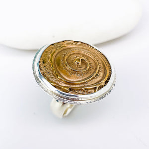 Sterling Silver Bronze Swirl Ring (Adj. Size) Tranquility Talisman