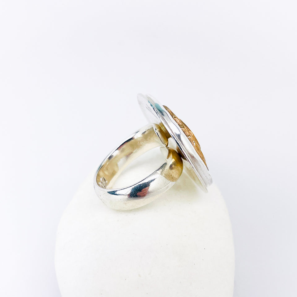 Sterling Silver Bronze Swirl Ring (Adj. Size) Tranquility Talisman
